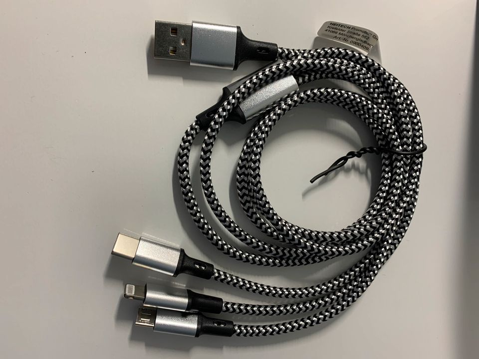 Universal Ladekabel 3in1 für Apple, USB-C, Micro-USB robust in Langen (Hessen)