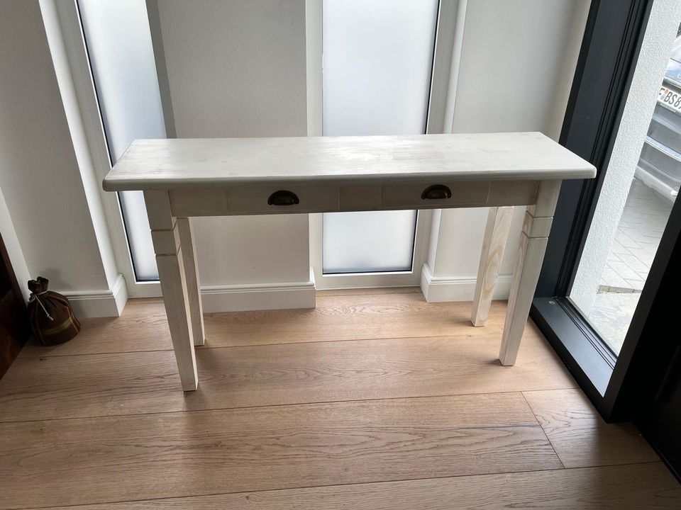 Sideboard Massivholz Landhausstil mit 2 Schubladen weiß in Bad Homburg