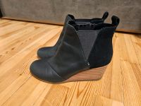 TOMS Damen Keilabsatz Stiefeletten, Leder Schwarz Gr. 40 München - Sendling-Westpark Vorschau