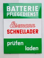 ‼️ EMAILSCHILD Eisenmann Batterie Pflegedienst Emailleschild 1950 Saarland - Schiffweiler Vorschau