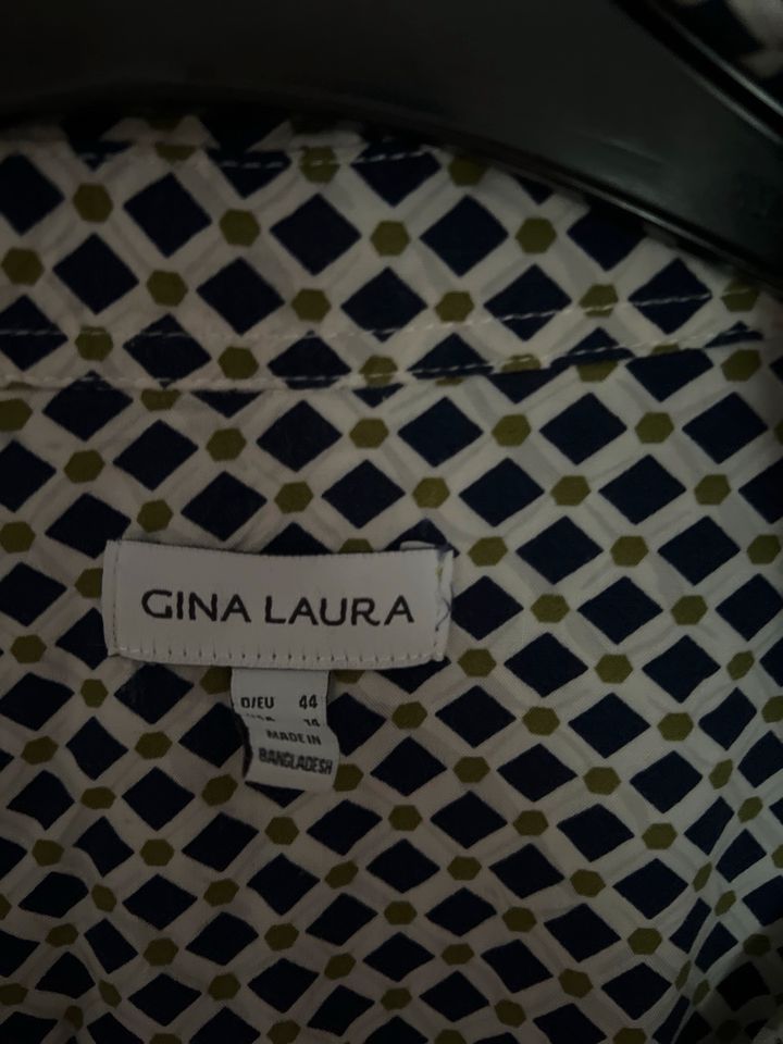 Gina Laura Bluse gr 44 neuwertig blau mit Muster in Daleiden