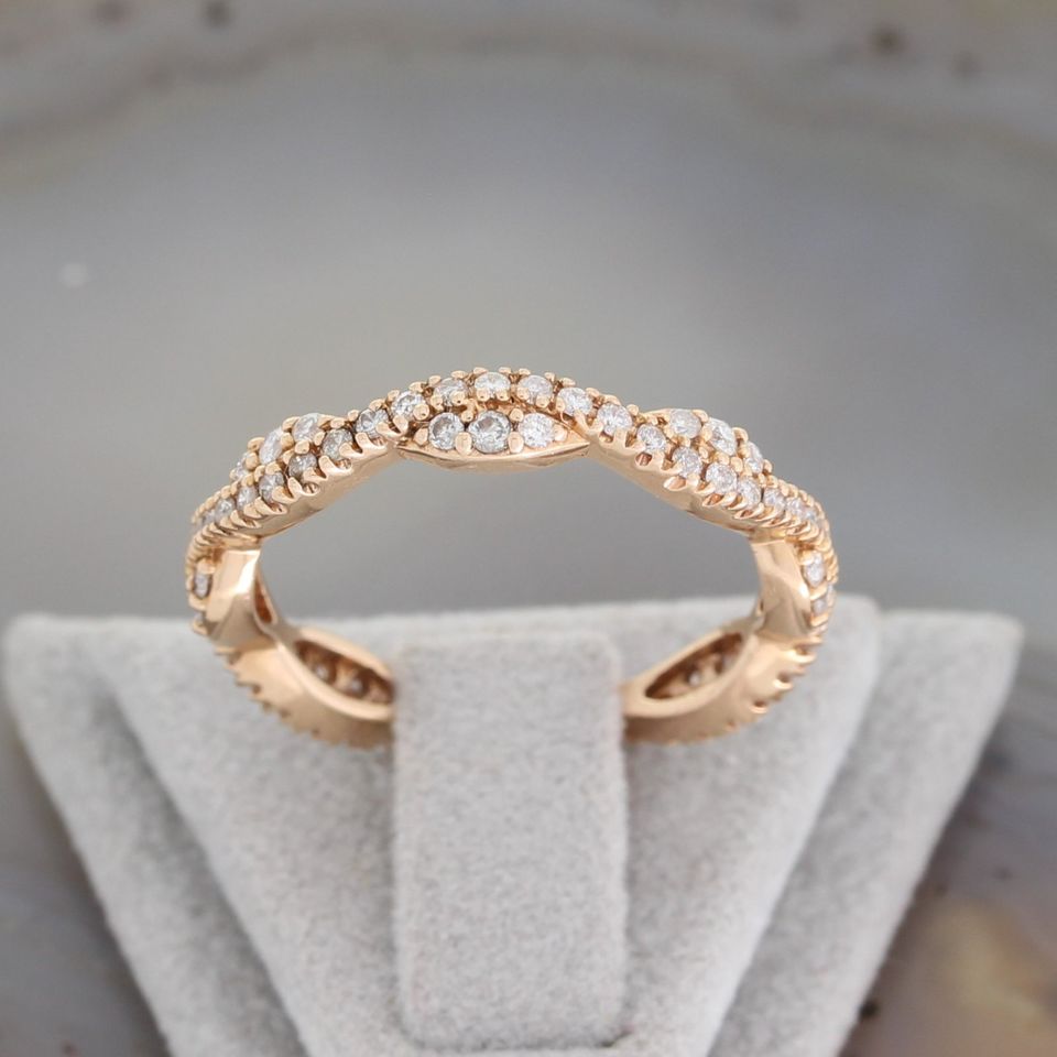 WERT 1790 € BRILLANT RING (0,61ct) 585er/14 K ROSEGOLD vxlt 76470 in Essen