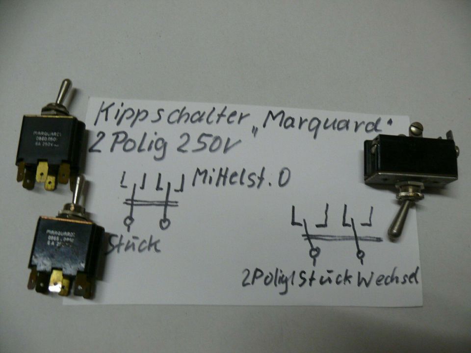 Kippschalter, 2polig 250 V ,mittelstellung =0, oder Wechsel in Tübingen