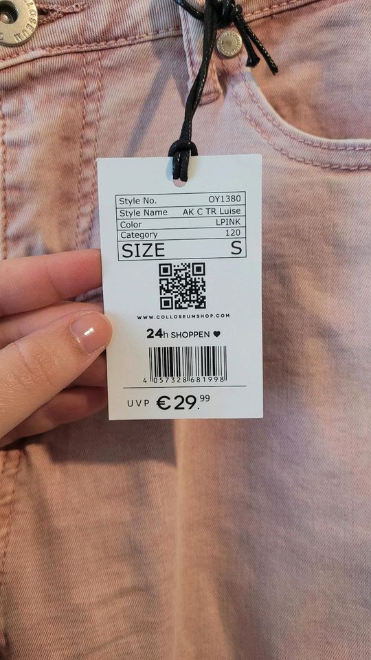 rosa Jeans mit Perlen, stretchy in Oberhausen