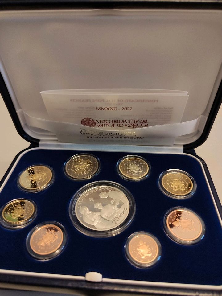 Vatikan, Silbermünzen, Gedenkmünzen, 2022, Papst Franziskus, Set in Mettenheim Rheinhessen