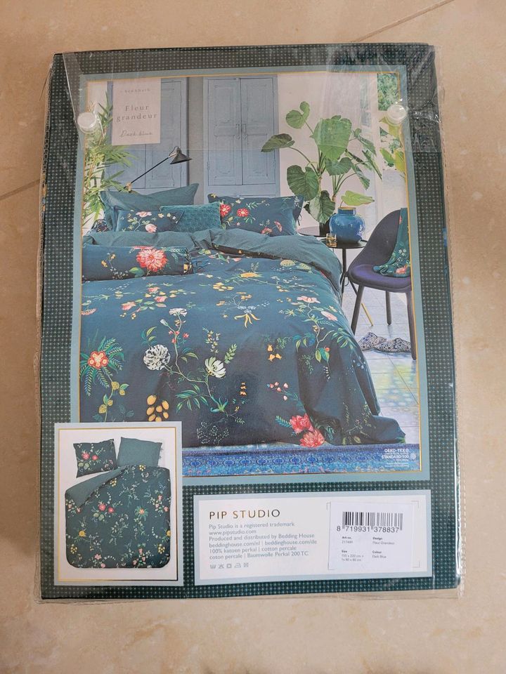 NEU Pip Studio Bettwäsche 155x220 cm Fleur Grandeur dark blue in Wetschen