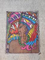 Wachsbild Mexiko alt  Stoff ca 50x60 Wandbild Nordrhein-Westfalen - Recklinghausen Vorschau
