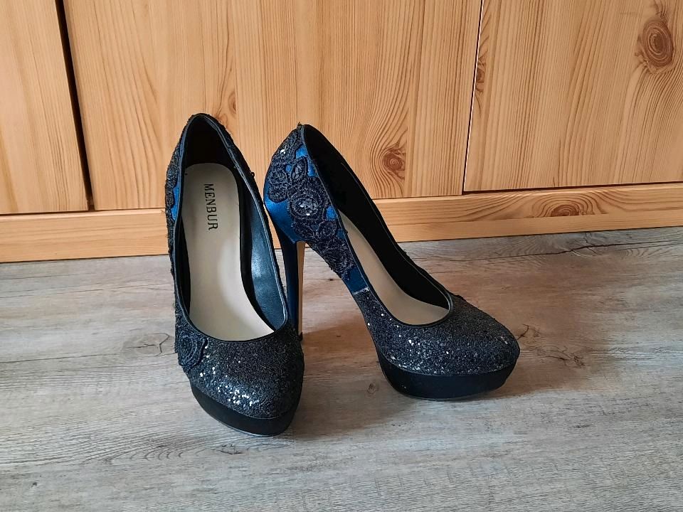 Menbur High heels mit Glitzer, Gr.36, neu, Absatz 12cm, in Stephanskirchen