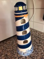 Deko Leuchtturm Keramik weiß blau, Teelicht Wandsbek - Hamburg Volksdorf Vorschau