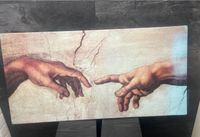 Wandbild mit Holzrahmen von Michelangelo „Die Erschaffung Adams“ Nordrhein-Westfalen - Oberhausen Vorschau