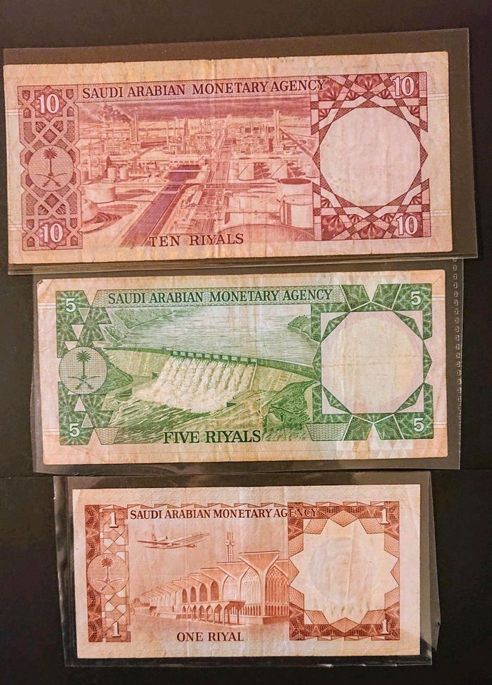 Saudi-Arabien Alte Banknoten 1977 - 3 Geldscheine in Mainz