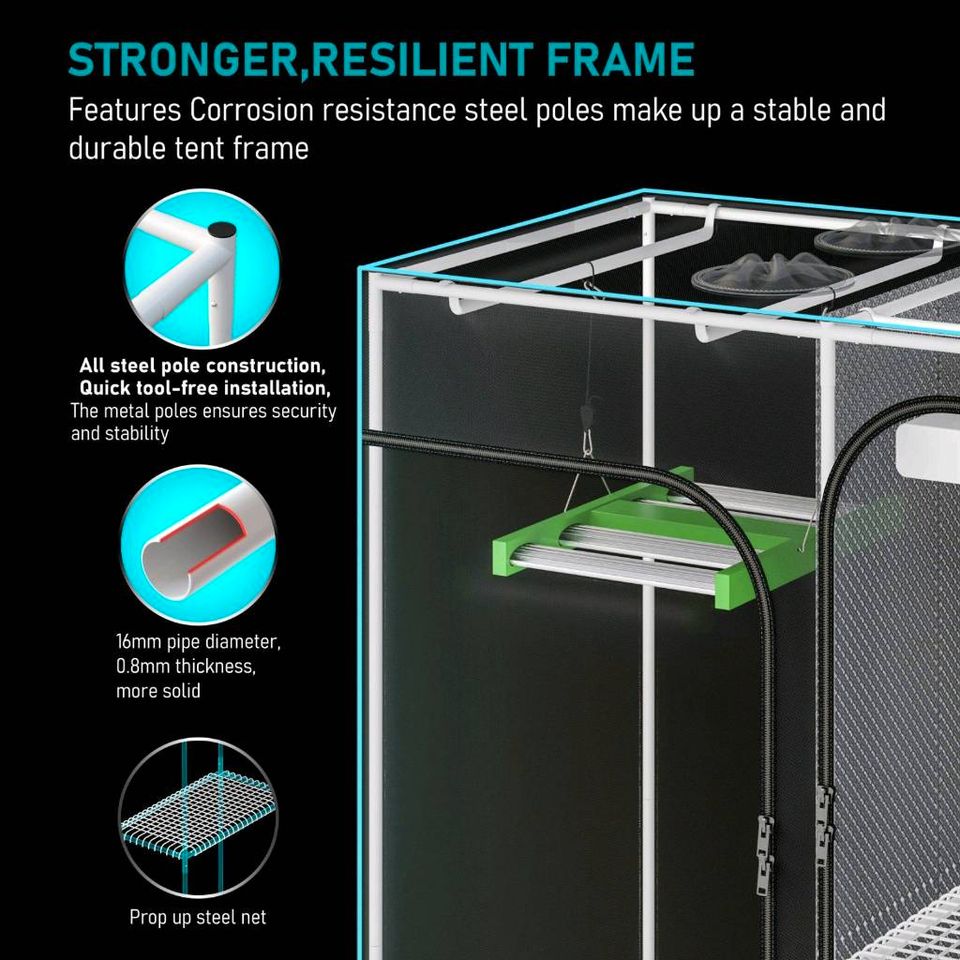 Growbox Gewächshaus Zuchtzelt Growschrank Indoor 150x120x200 in Bonn