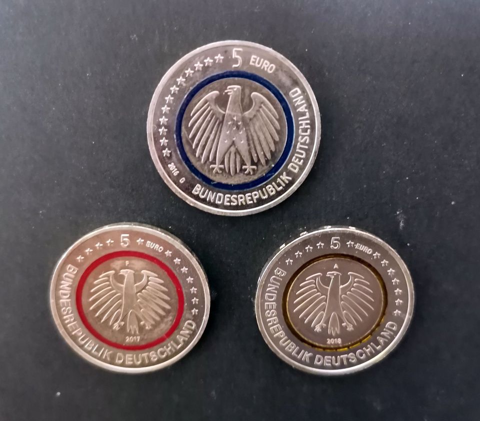 5 Euro - Münzen 2016 - 2018 in Kleinblittersdorf