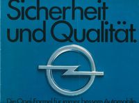 Opel "Sicherheit und Qualität"  Prospekt 06/1974 Original Niedersachsen - Velpke Vorschau