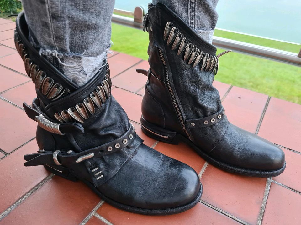 A.S.98 Boots Stiefeletten mit Schnallen schwarz Gr.38 in Schwerte