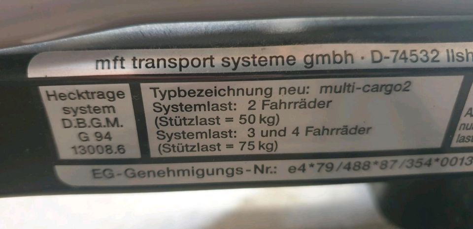 Fahrradanhänger für 4 Fahrräder in Elsenfeld