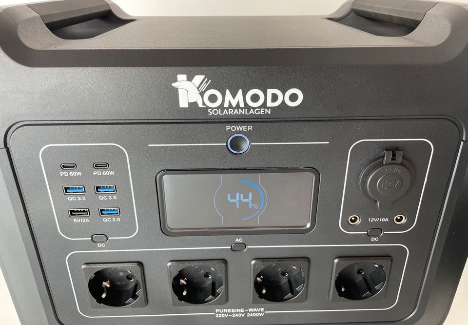 Komodo POWERSTATION 2400 Watt 2kWh Inselanlage - ähnlich EcoFlow Delta Balkonkraftwerk Notstromaggregat Generator Solarstrom Solaranlage in Kamp-Lintfort