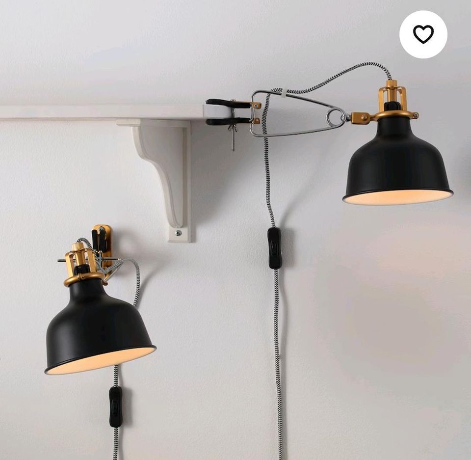 2x Wandlampe Bettlampe Klemme Renarp inkl. Leuchtm. IKEA neu in Hamburg