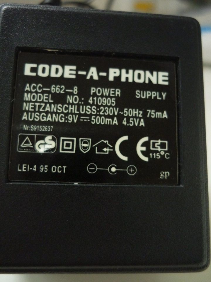 CODE-A-PHONE Netzteil 410905 für Anrufbeantworter ACC-662-8 in Langen (Hessen)