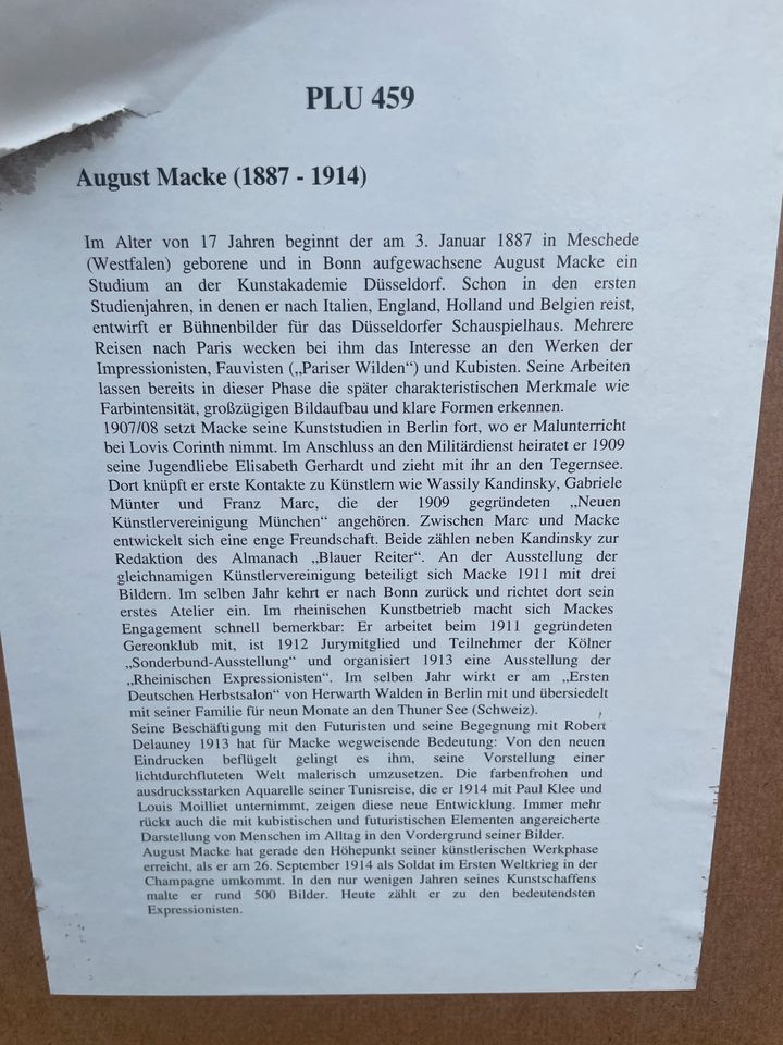 August Macke gerahmt „ zoologischer Garten“ in Ferch