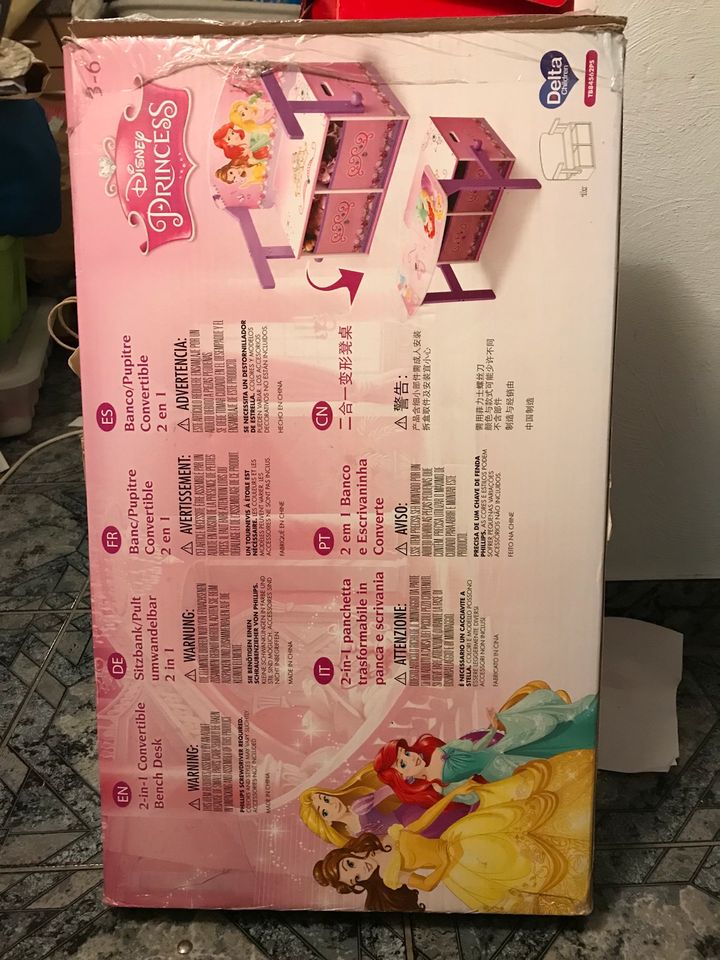 Kinder 2 in 1 Sitzbank Pult Disney Princess in Nürnberg (Mittelfr)