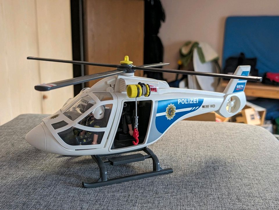 Playmobil Polizei Hubschrauber mit Motorrad in Dülmen