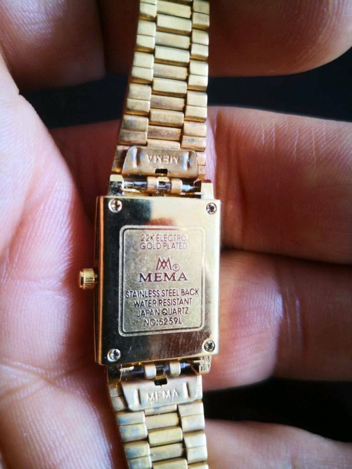 Mema 22k electro gold plated watch price top