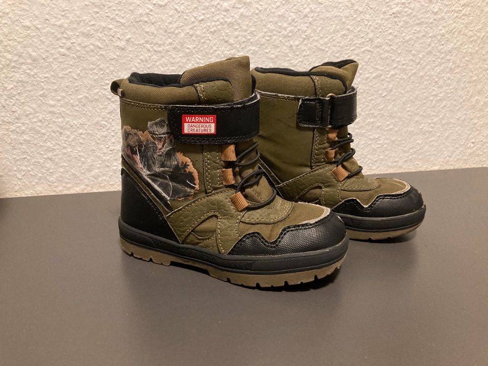 Jurassic World Schuhe Stiefeletten von Deichmann mit Klett Gr. 27 in Wittenförden