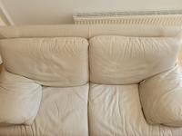 Schönes weiß/beiges Ledersofa Leipzig - Plagwitz Vorschau