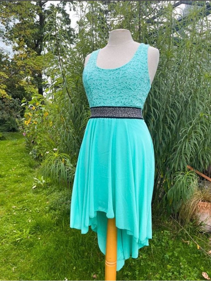 Sommerkleid mit Spitze Strass, türkis, Gr 36 schick Italien in Germering