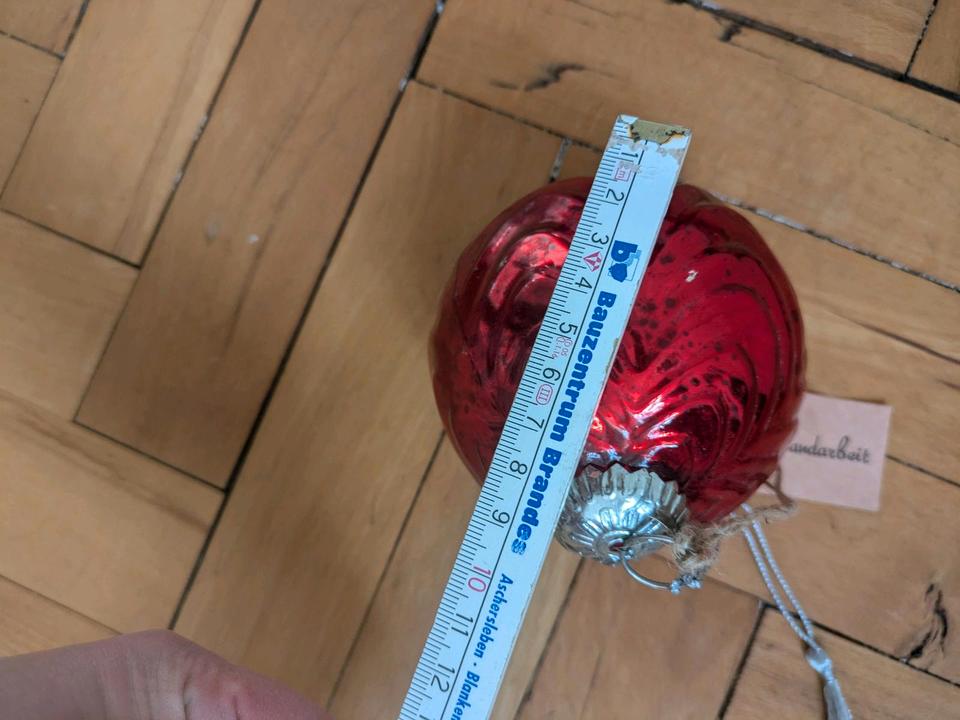 Set 5 Kugeln Christbaum im Stil Loberon Vintage rot XXL 10 cm in Hannover