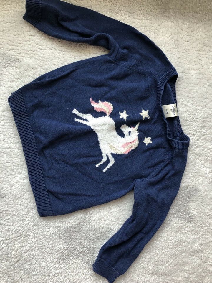 Oshkosh Einhorn Pullover Pulli Gr. 80 Glitzer, 12M in Gilching