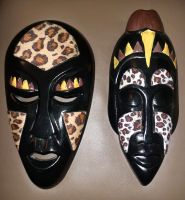 Wand Deko - 2 afrikanische Masken Brandenburg - Hohen Neuendorf Vorschau