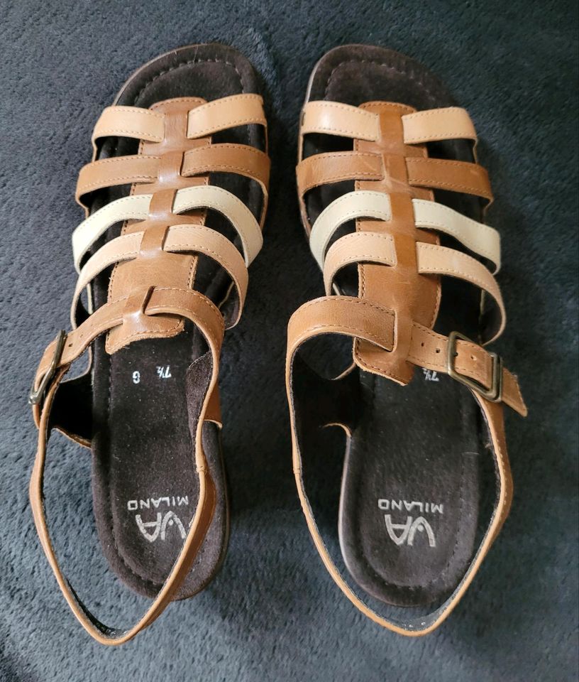 ❤️ VIA MILANO Sandale Sandalette Damen Schuhe Braun Beige in Hagen