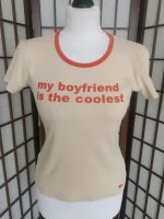 Esprit "my boyfriend is the coolest" T-shirt in beige/orange Gr.S Stuttgart - Stuttgart-Nord Vorschau