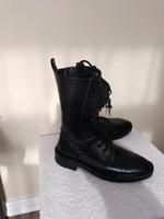Neuw. Zara Leder Boots 38 schwarz Niedersachsen - Hemmoor Vorschau