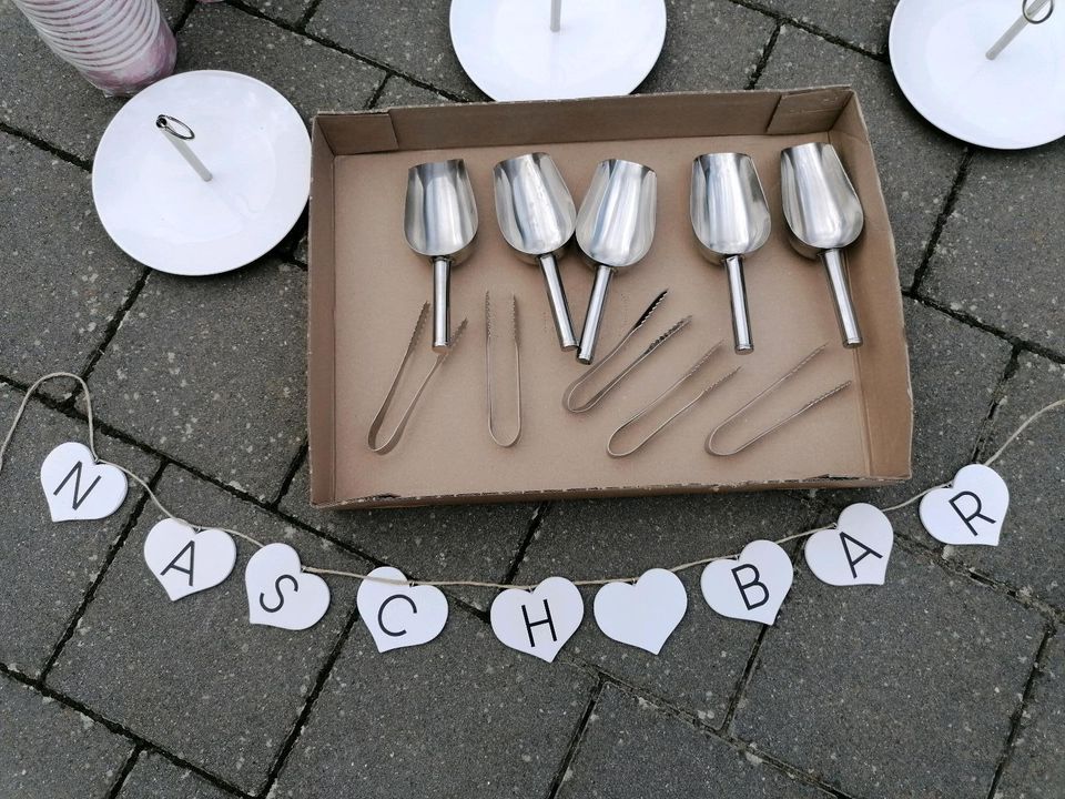 Candybar Nachbar Zubehör Hochzeit Zangen Schaufeln Becher in Nattheim