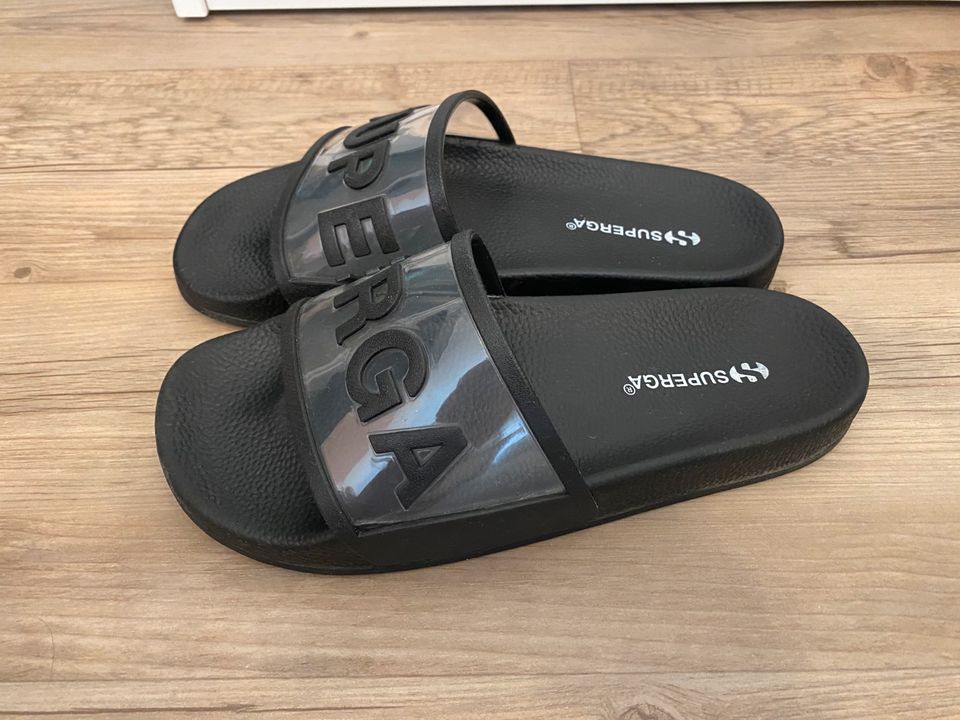 Superga Badeschuh schwarz Badelatschen Flipflops in Weiden (Oberpfalz)