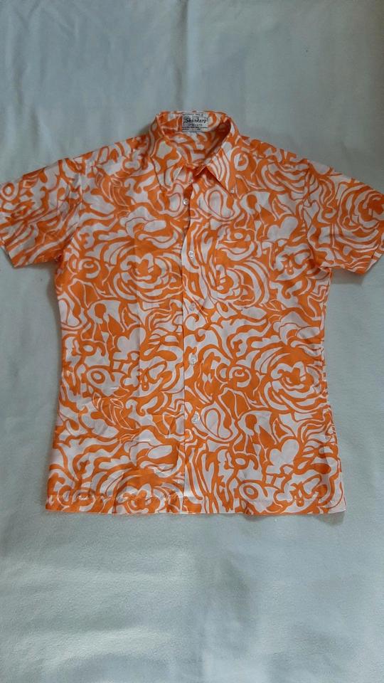 Hemd kurzarm original Shankar's weiß orange Größe M retro in Pfaffenhausen