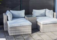 Rattan Lounge-Set Olea 5tlg. mit Auflagen und Kissen  - hellgrau Thüringen - Erfurt Vorschau