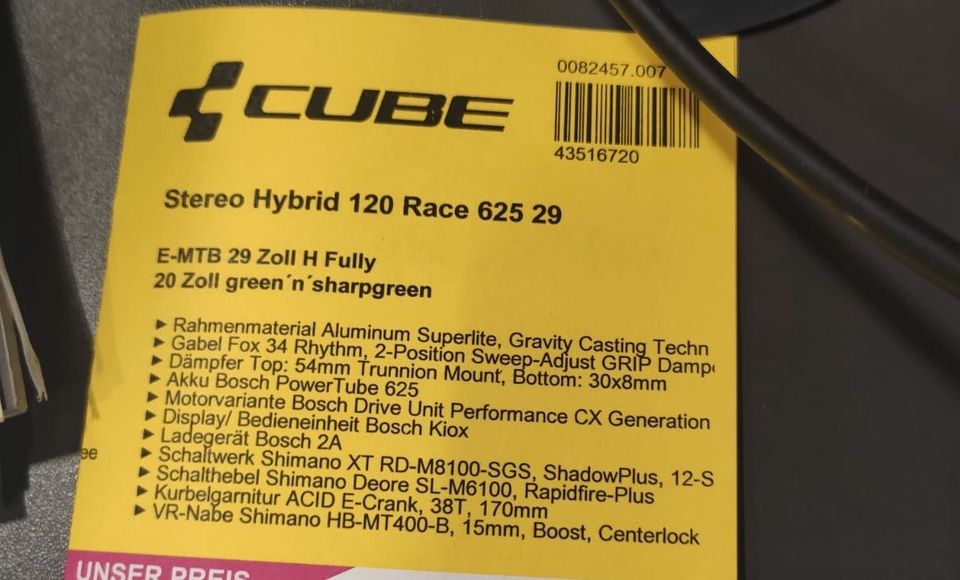 CUBE STEREO 120 RACE 625 29 in Unterschleißheim