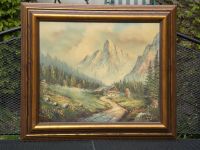 antikes Original Bild Gemälde Alpen-Haus-Berge 66,5x76,5x4,5 sig. Nordrhein-Westfalen - Herzogenrath Vorschau