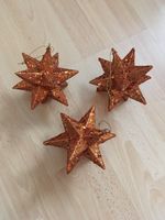 3 Weihnachts-Sterne orange Glitzer 10 cm Advent Deko Glitter Glim Baden-Württemberg - Waldkirch Vorschau