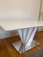 Moderner weißer Tisch (160x90 cm) aus Metall, Glas und MDF West - Schwanheim Vorschau
