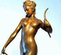 Bronze Skulptur bildschönes Kunstwerk Diana mit Dog auf Marmor Brandenburg - Potsdam Vorschau
