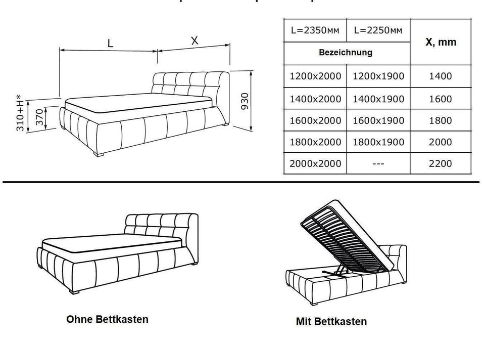 DESIGN DOPPEL BETT LATTENROST METALRAHMEN STAURAUM NEU! in Weßling