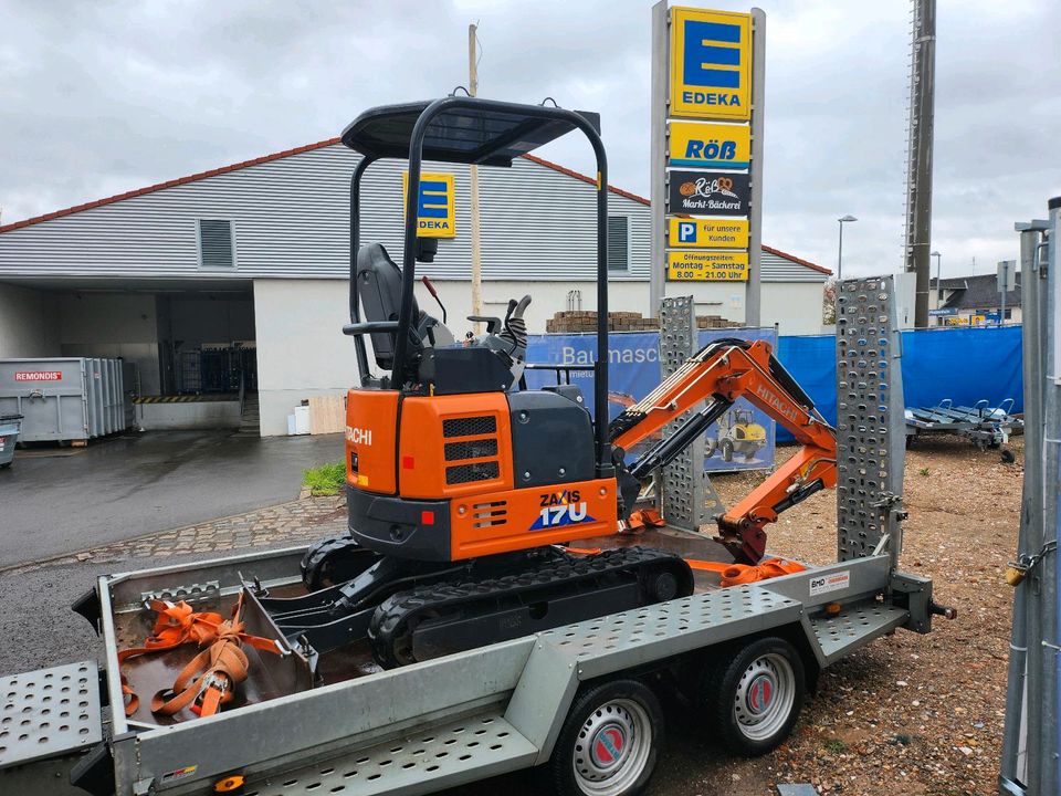 1,7t. Minibagger mieten - Bagger Verleih - 150 cm Hoch - Verdeck in Worms