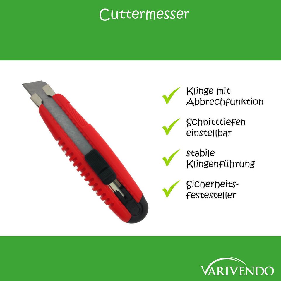 6 x Profi Cuttermesser 18mm ovale Handwerkerausführung Messer in Höhn