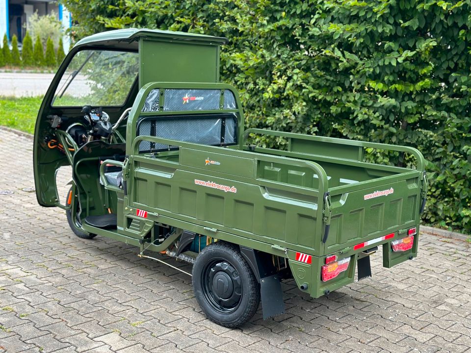 AMR 350 Mit Dach Piaggio Ape und Cargo Runner Ähnlich Elektrisches Lastendreirad Elektro Dreirad Mofa Kipper Pritsche TUK TUK Cargo Transporter - www.ELEKTROCARGO.de - 390€ THG-Prämie in Hiltenfingen