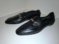 Zara Loafer 42 schwarz Leder gold Berlin - Wilmersdorf Vorschau
